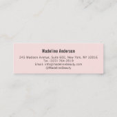 Blush Roze Zwarte Script Foto Make-up Mini Visitekaartje (Achterkant)