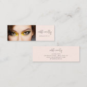 Blush Roze Zwarte Script Foto Make-up Mini Visitekaartje (Voorkant / Achterkant)