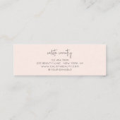 Blush Roze Zwarte Script Foto Make-up Mini Visitekaartje (Achterkant)