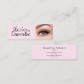 Blush Roze Zwarte Script Foto Make-up Mini Visitekaartje (Voorkant / Achterkant)