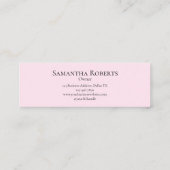 Blush Roze Zwarte Script Foto Make-up Mini Visitekaartje (Achterkant)