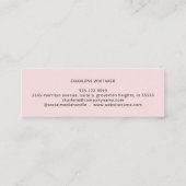 Blush Roze Zwarte Script Foto Make-up Mini Visitekaartje (Achterkant)