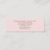 Blush Roze Zwarte Script Foto Make-up Mini Visitekaartje (Achterkant)