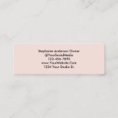 Blush Roze Zwarte Script Foto Make-up Mini Visitekaartje (Achterkant)