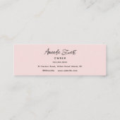 Blush Roze Zwarte Script Foto Make-up Mini Visitekaartje (Achterkant)