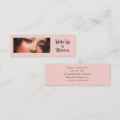 Blush Roze Zwarte Script Foto Make-up Mini Visitekaartje (Voorkant / Achterkant)