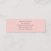Blush Roze Zwarte Script Foto Make-up Mini Visitekaartje (Achterkant)
