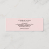 Blush Roze Zwarte Script Foto Make-up Mini Visitekaartje (Achterkant)