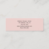 Blush Roze Zwarte Script Foto Make-up Mini Zakelij Visitekaartje (Achterkant)