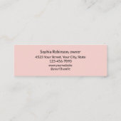 Blush Roze Zwarte Script Foto Make-up Mini Zakelij Visitekaartje (Achterkant)