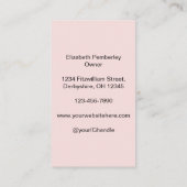 Blush Roze Zwarte Script Foto Make-up Visitekaartje (Achterkant)
