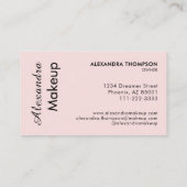 Blush Roze Zwarte Script Foto Make-up  Visitekaartje (Achterkant)