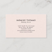 Blush Roze Zwarte Script Foto Make-up Visitekaartje (Achterkant)
