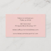 Blush Roze Zwarte Script Foto Make-up Visitekaartje (Achterkant)