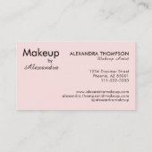 Blush Roze Zwarte Script Foto Make-up Visitekaartje (Achterkant)