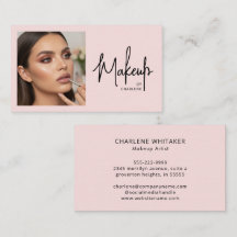 Blush Roze Zwarte Script Foto Make-up