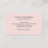 Blush Roze Zwarte Script Foto Make-up Visitekaartje (Achterkant)