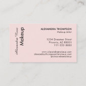 Blush Roze Zwarte Script Foto Make-up  Visitekaartje (Achterkant)