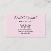 Blush Roze Zwarte Script Foto Make-up Visitekaartje (Achterkant)
