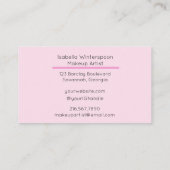 Blush Roze Zwarte Script Foto Make-up  Visitekaartje (Achterkant)
