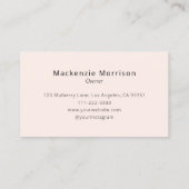 Blush Roze Zwarte Script Foto Make-up Visitekaartje (Achterkant)