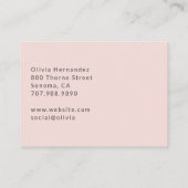 Blush Roze Zwarte Script Foto Make-up Visitekaartje (Achterkant)