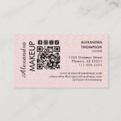Blush Roze Zwarte Script Foto Make-up Zakelijk Visitekaartje (Achterkant)