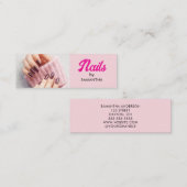 Blush Roze Zwarte Script Foto Nagels Mini  Visitekaartje (Voorkant / Achterkant)