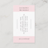 Blush Roze Zwarte Script Foto Nagels Specialist Visitekaartje (Achterkant)