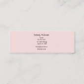Blush Roze Zwarte Script Foto Wimper Studio Mini Visitekaartje (Achterkant)