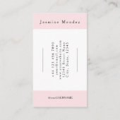 Blush Roze Zwarte Script Foto Wimper Tech Visitekaartje (Achterkant)