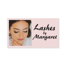 Blush Roze Zwarte Script Foto Wimpers Make-up