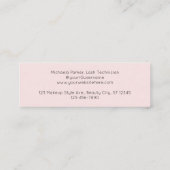 Blush Roze Zwarte Script Foto Wimpers Mini Visitekaartje (Achterkant)