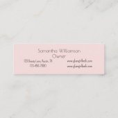 Blush Roze Zwarte Script Foto Wimpers Mini Visitekaartje (Achterkant)