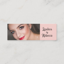 Blush Roze Zwarte Script Foto Wimpers Mini