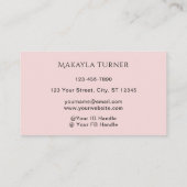 Blush Roze Zwarte Script Foto Wimpers Visitekaartje (Achterkant)