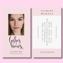 Blush Roze Zwarte Script Foto Wimpers & Wenkbrauwe
