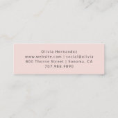 Blush Roze Zwarte Script Fotogrime Mini Visitekaartje (Achterkant)