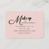 Blush Roze Zwarte Script Logo 3 Foto Make-up Visitekaartje (Achterkant)