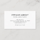Blush Roze Zwarte Script Photo Wimpers Studio Visitekaartje (Achterkant)