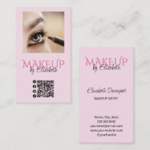 Blush Roze Zwarte Script QR Code Foto Make-up