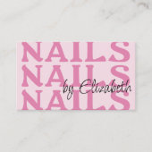 Blush Roze Zwarte Sociale Icon QR Code Nagelstudio Visitekaartje (Voorkant)