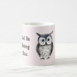 Blush Roze Zwarte Uil Tot Gering Koffiemok