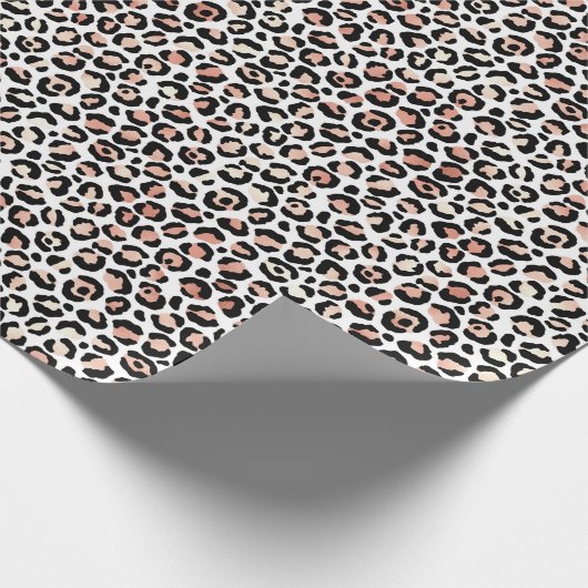 Blush roze zwarte witte led-kleurenprinter cadeaupapier (Hoek)