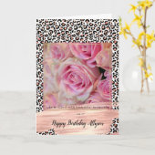 Blush roze zwarte witte led-kleurenprinter kaart (Gele Bloem)