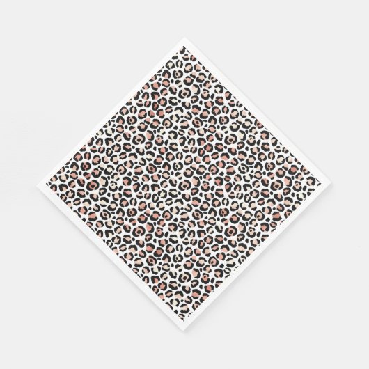 Blush roze zwarte witte led-kleurenprinter servet (Hoek)