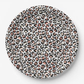 Blush roze zwarte witte luipaard print Napkins Papieren Bordje (Voorkant)