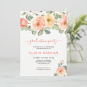 Blush Rozen Afstuderen Kaart (Staand voorkant)