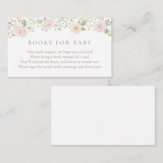 Blush Rozen Baby Breath Books voor Baby insert kaa Informatiekaartje (Voorkant / Achterkant)