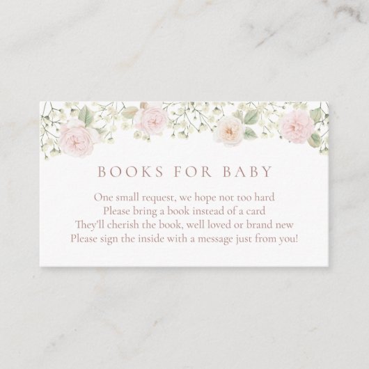 Blush Rozen Baby Breath Books voor Baby insert kaa Informatiekaartje (Voorkant)